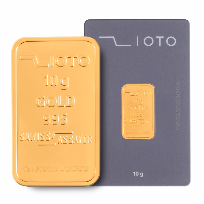 شمش ۱۰ گرم طلا عیار ۹۹۵ زیوتو