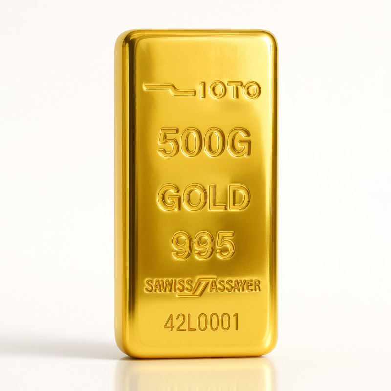 شمش  ۵۰۰ گرم طلا عیار ۹۹۵ زیوتو