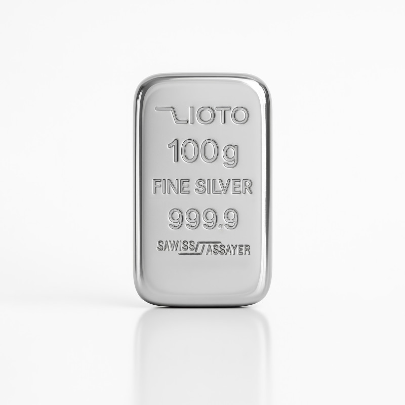 شمش ۱۰۰ گرم نقره عیار ۹۹۹/۹ زیوتو