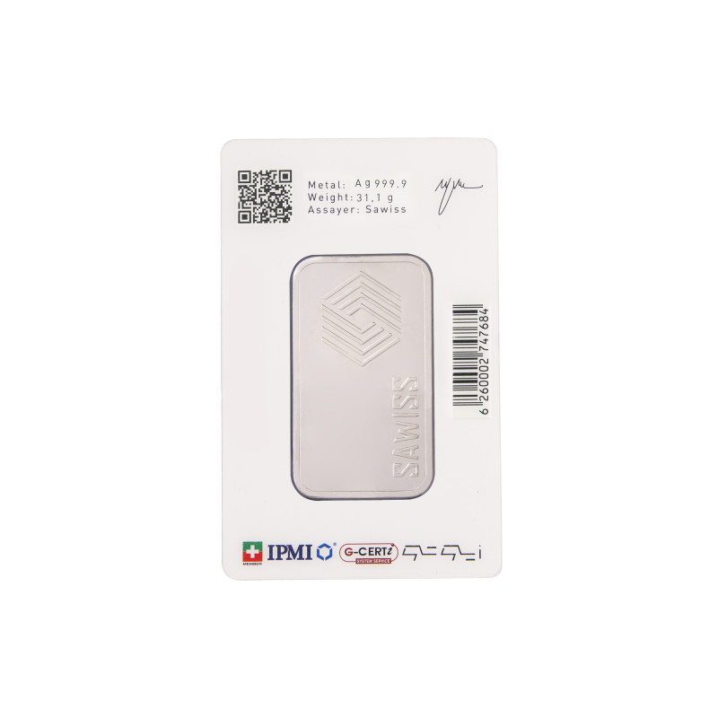 شمش یک اونس نقره عیار ۹۹۹/۹ زیوتو