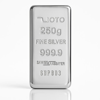 شمش ۲۵۰ گرم نقره عیار ۹۹۹/۹ زیوتو