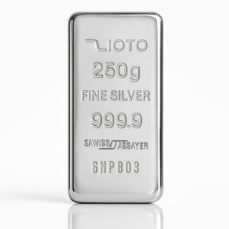 شمش ۲۵۰ گرم نقره عیار ۹۹۹/۹ زیوتو