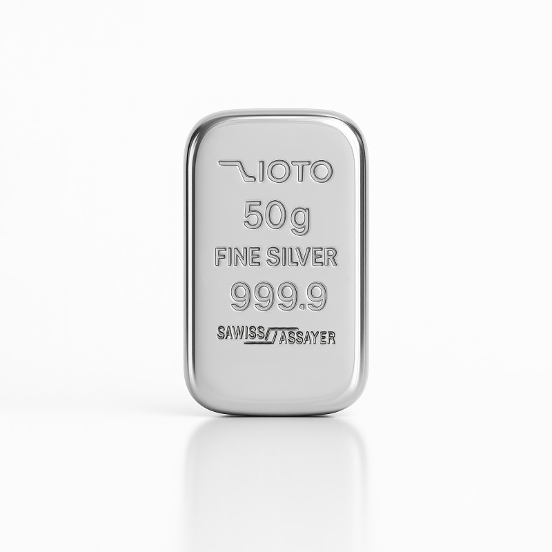 شمش ۵۰ گرم نقره عیار ۹۹۹/۹ زیوتو