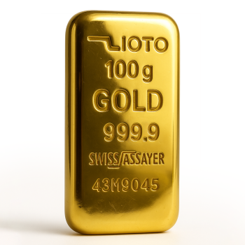 شمش ۱۰۰ گرم طلا عیار ۹۹۹/۹ زیوتو