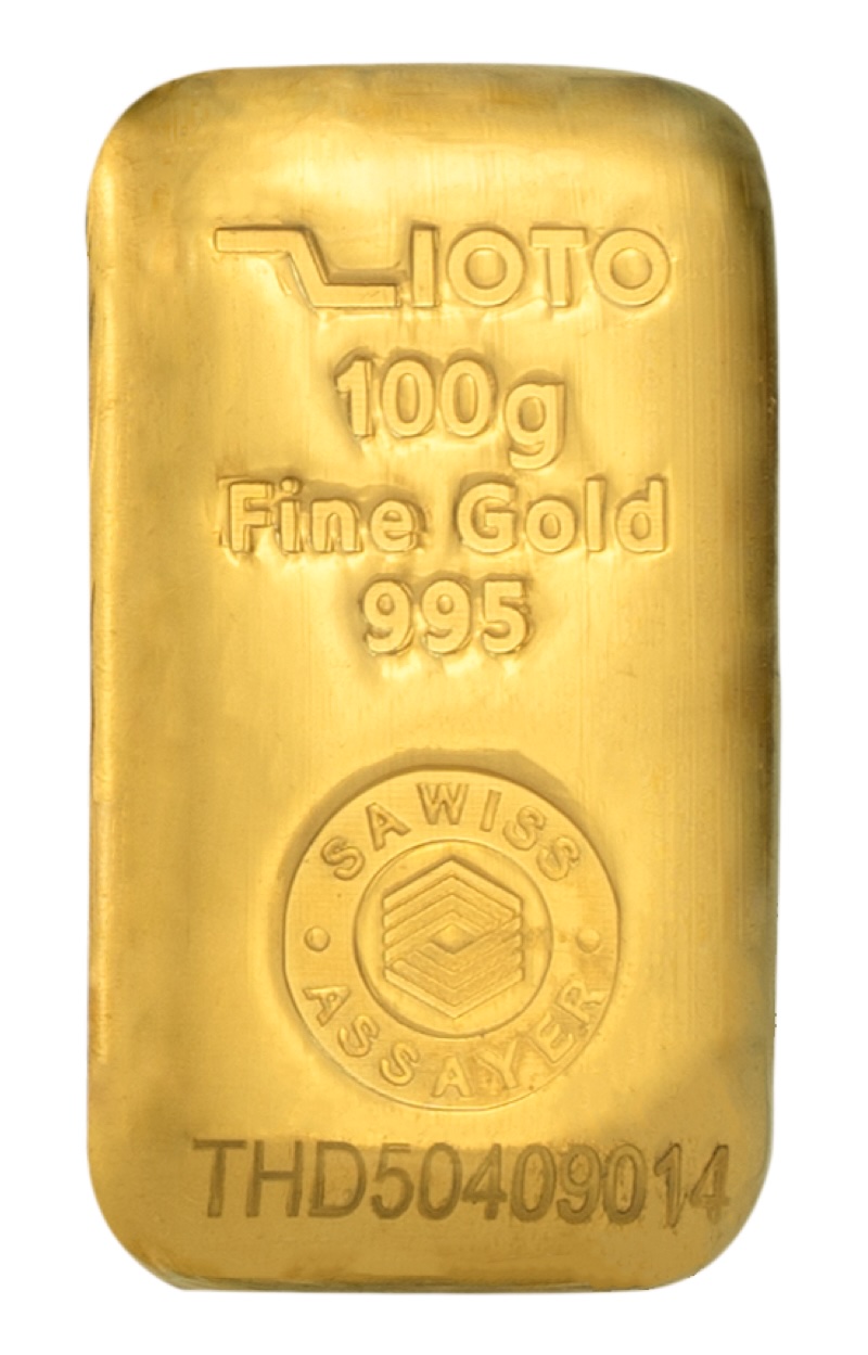 100-G شمش طلا ۱۰۰ گرم عیار ۹۹۵ زیوتو - تصویر 1