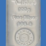 شمش نقره ۱۰۰ گرم عیار ۹۹۹/۹ زیوتو