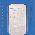 شمش نقره ۱ اونس عیار ۹۹۹/۹ زیوتو