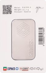 شمش نقره ۱ اونس عیار ۹۹۹/۹ زیوتو - تصویر 2