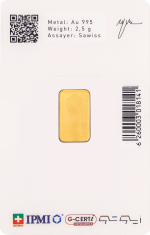 شمش طلا ۲/۵ گرم عیار ۹۹۵ زیوتو - تصویر 2