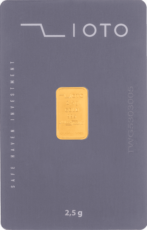 2.5gr شمش طلا ۲/۵ گرم عیار ۹۹۵ زیوتو - تصویر 1