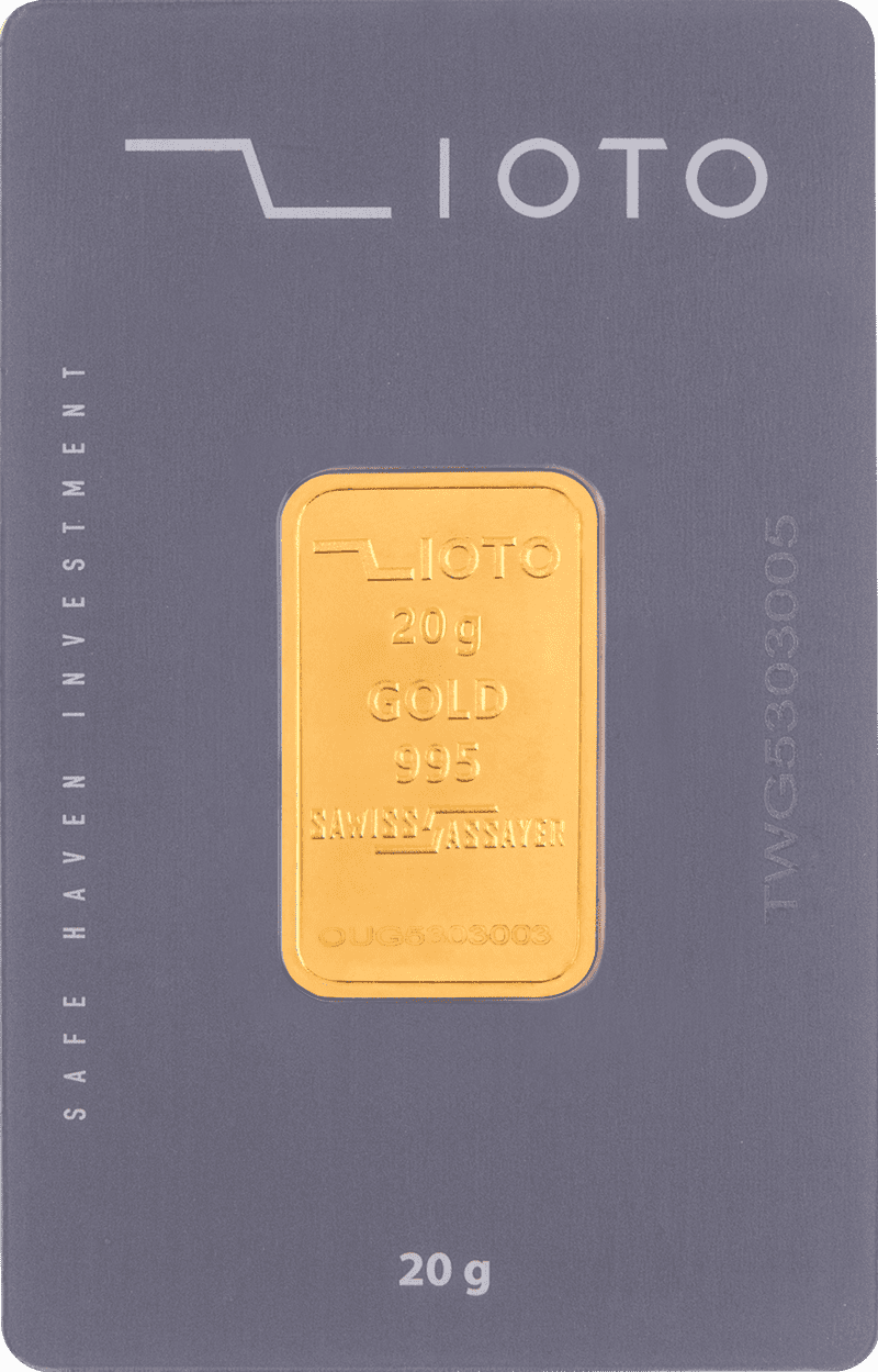 20gr شمش طلا ۲۰ گرم عیار ۹۹۵ زیوتو - تصویر 1