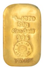 شمش طلا ۵۰ گرم زیوتو – عیار ۹۹۵