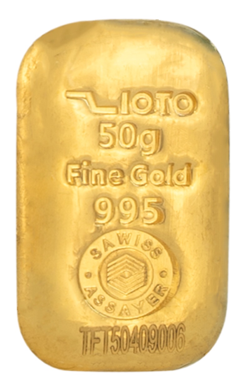 50-G شمش طلا ۵۰ گرم زیوتو – عیار ۹۹۵ - تصویر 1