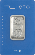 شمش نقره ۵۰ گرم ۹۹۹/۹ زیوتو