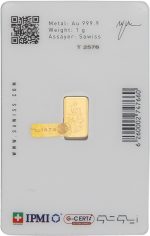 شمش طلا ۱ گرم عیار ۹۹۹.۹ زیوتو پلاس - تصویر 2