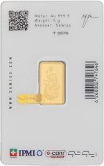 شمش طلا ۵ گرم عیار ۹۹۹.۹ زیوتو پلاس - تصویر 2