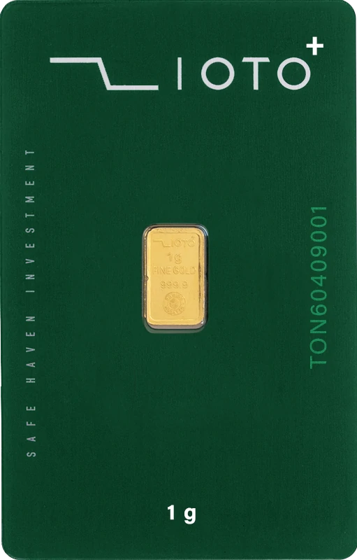 شمش طلا ۱ گرم عیار ۹۹۹.۹ زیوتو پلاس