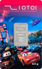شمش نقره زیوتو ۲/۵ گرمی عیار ۹۹۹.۹ پسرانه مدل Cars