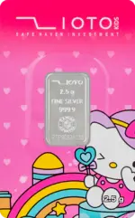 شمش نقره زیوتو ۲/۵ گرمی عیار ۹۹۹.۹ دخترانه مدل Hello Kitty