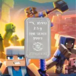 شمش نقره زیوتو ۲/۵ گرمی عیار ۹۹۹.۹ پسرانه مدل Minecraft