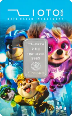شمش نقره زیوتو ۲/۵ گرمی عیار ۹۹۹.۹ پسرانه مدل PAW Patrol