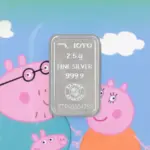 شمش نقره زیوتو ۲/۵ گرمی عیار ۹۹۹.۹ دخترانه مدل Peppa Pig